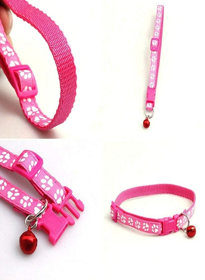 Pups&Pets Cat Collars - Paw Print Design, with Bell, Adjustable Strap, and Safety Release Buckle [Modern Paw Print Design for Your Cute Cats Random Colors] (Pack of 6 Pcs) - Image 3